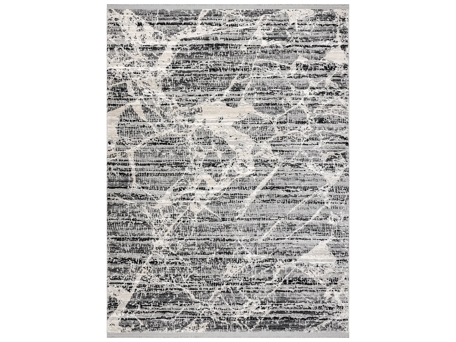Tapis TULS structural, franges 51322 moderne, Marbre gris / ivoire 140x190 cm