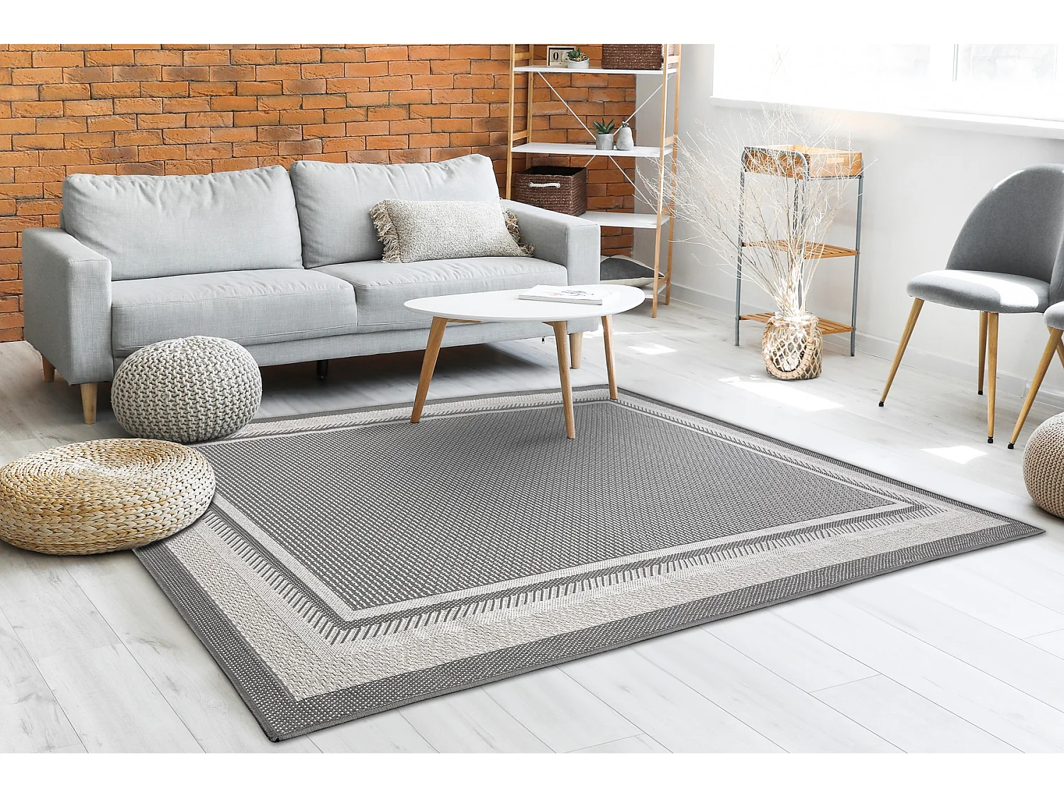 Alfombra sisal SISALO Marco 2891 antracita / beige 80x150 cm