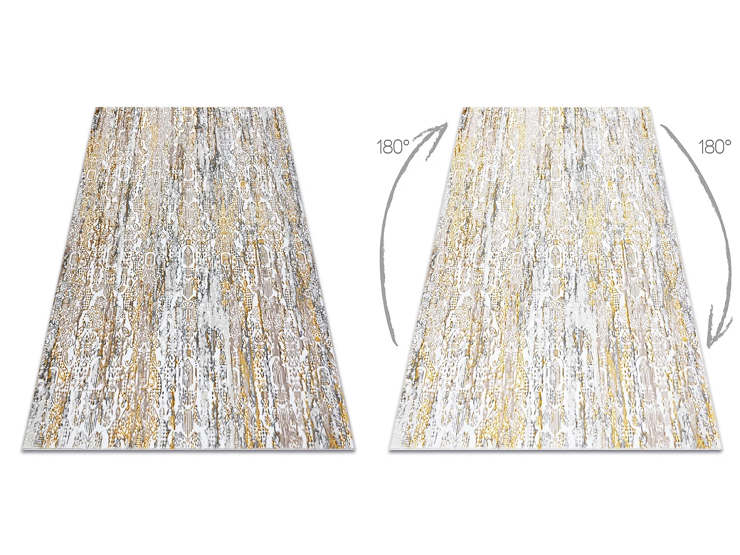 Tapijt GLOSS modern 8487 63 Ornament, stijlvol, glamour goud / beige  80x150 cm