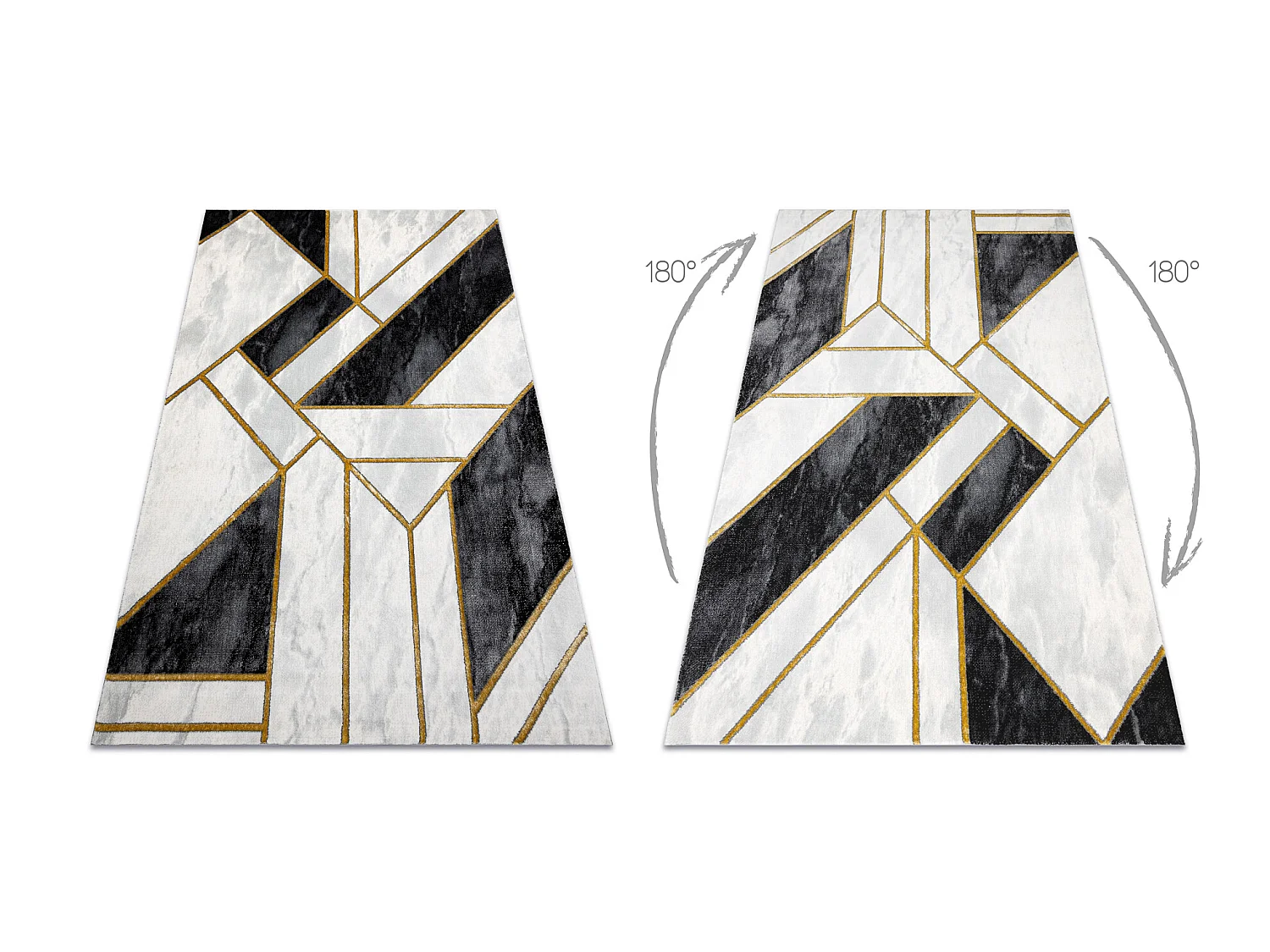 Tapis EMERALD exclusif 1015 glamour, élégant marbre, géométrique n 200x290 cm