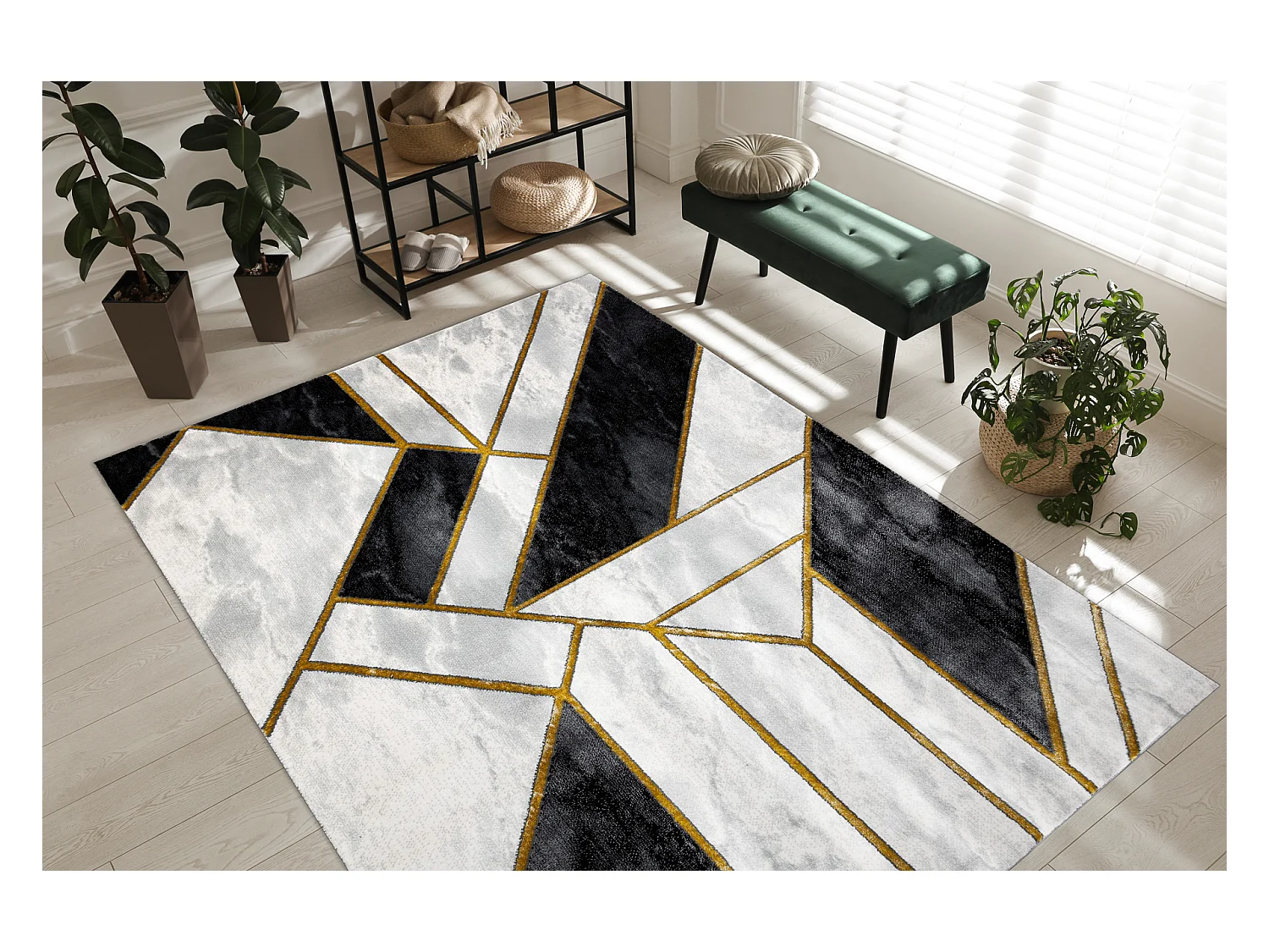 Tapis EMERALD exclusif 1015 glamour, élégant marbre, géométrique n 200x290 cm