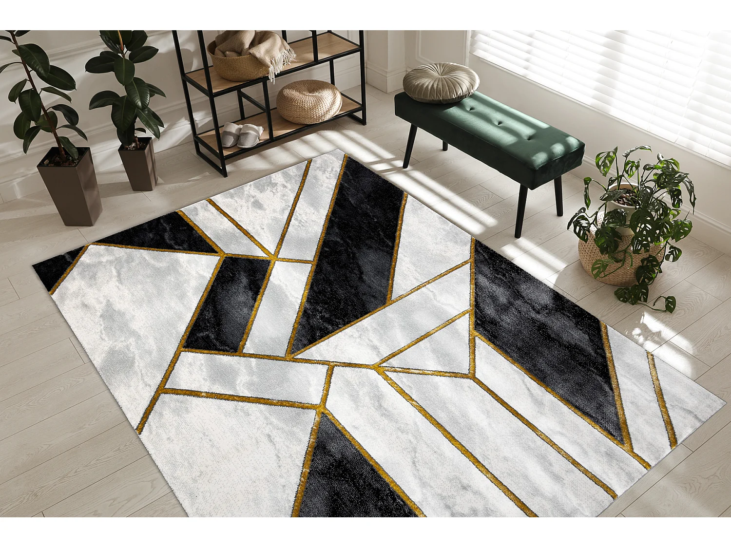 Dywan EMERALD ekskluzywny 1015 glamour, stylowy marmur, geometryczny c 200x290 cm