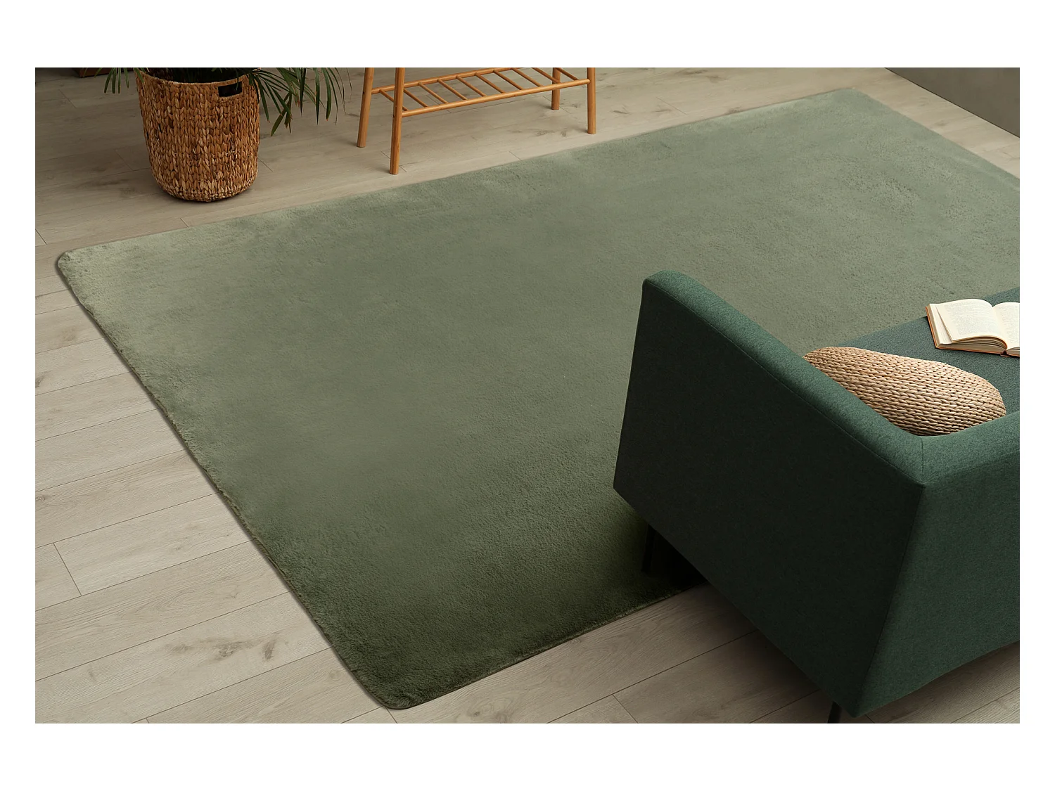 Moderner Waschteppich POSH Shaggy, plüschig, dick Antirutsch grün 80x150 cm