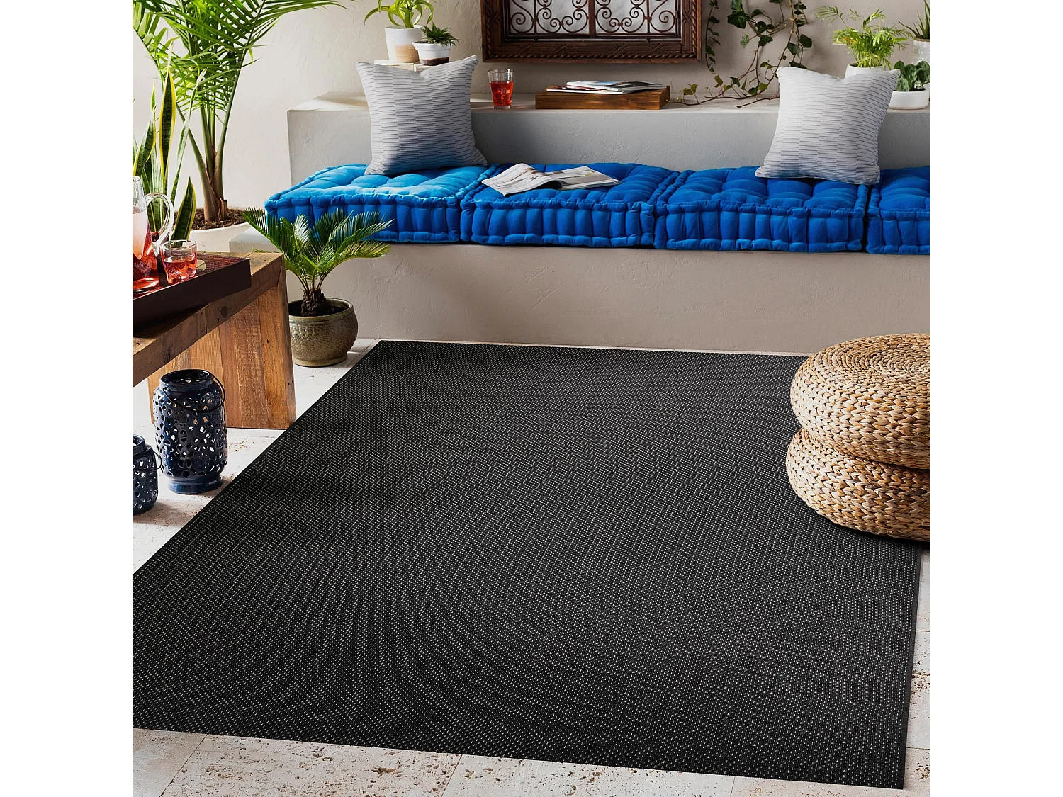 Sisal tapijt SISAL FLAT 48663/090 zwart EFFEN 140x200 cm