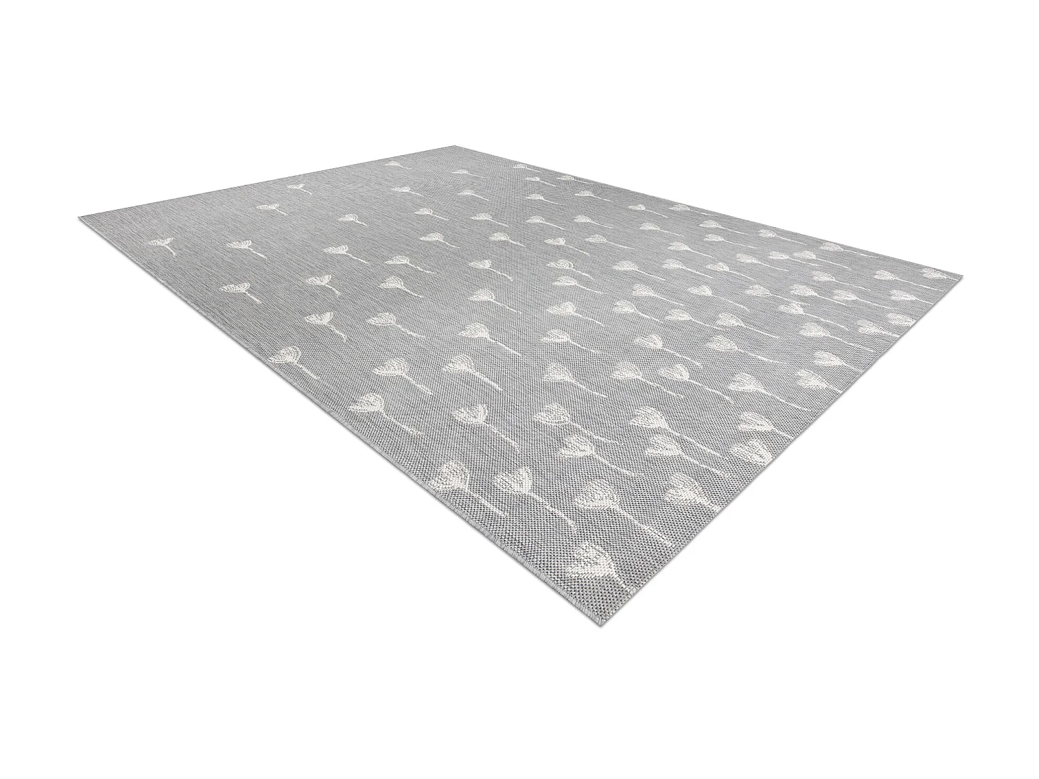 Tapis EN CORDE SIZAL FLAT 48779/637 Fleurettes gris crème  160x230 cm