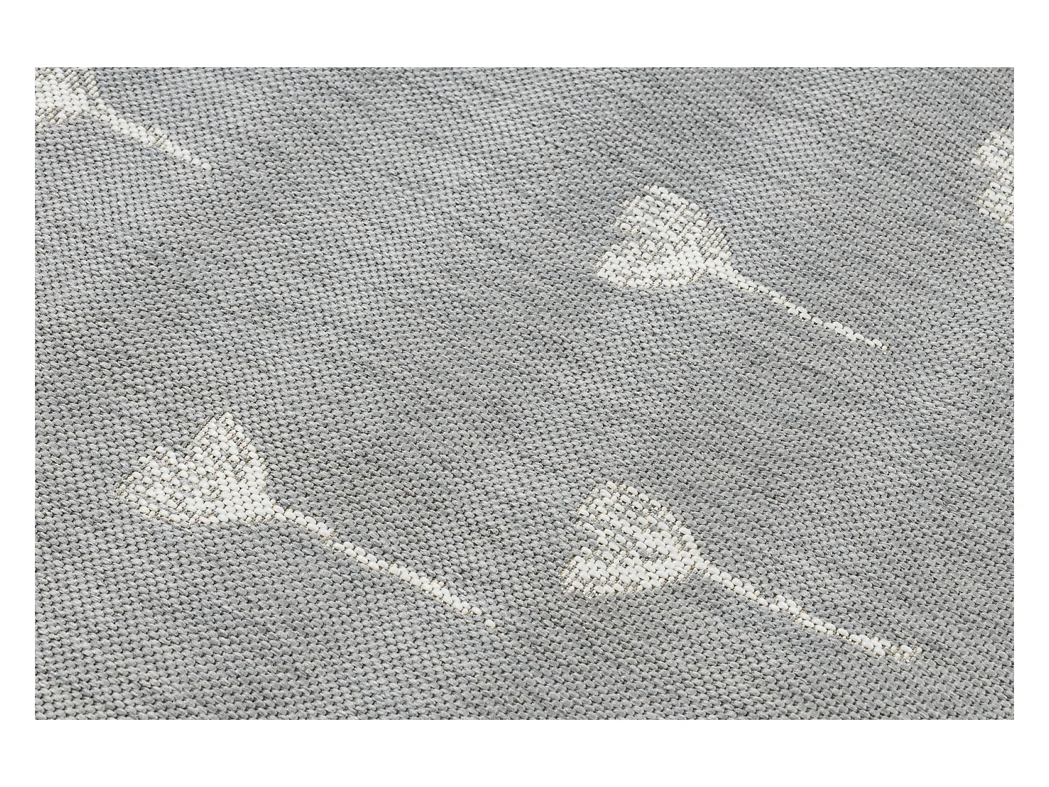Tapis EN CORDE SIZAL FLAT 48779/637 Fleurettes gris crème  160x230 cm