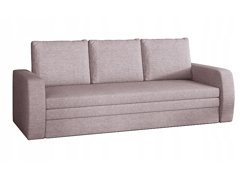 Canapé lit tissu parme clair avec coffre de rangement Liverna 220cm