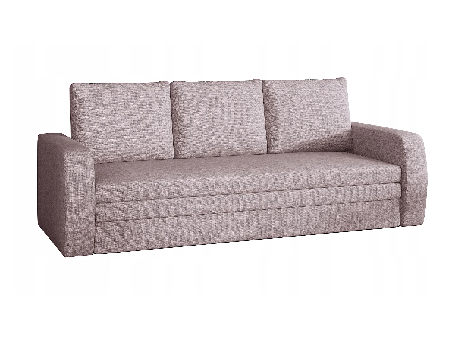 Canapé lit tissu parme clair avec coffre de rangement Liverna 220cm