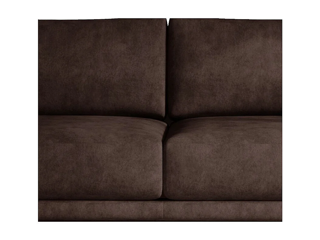 Canapé droit convertible coffre tissu DAVINA - Pieds métal noir-Marron vintage