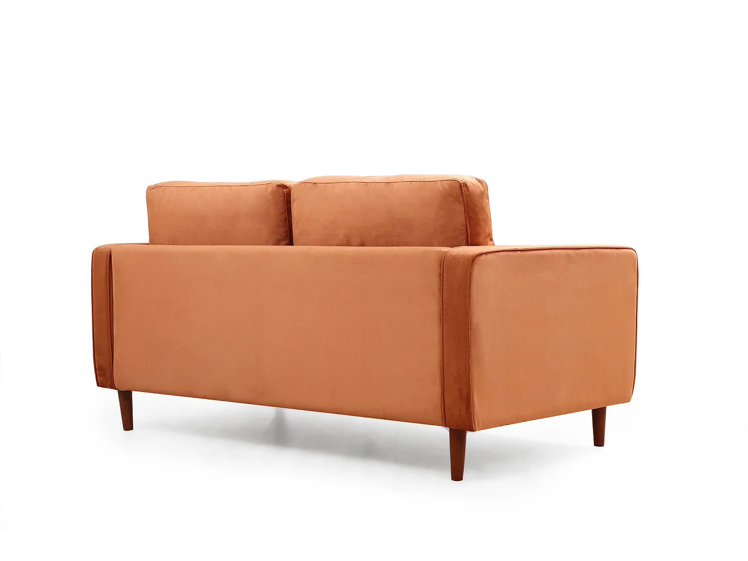 Canapé 2 places velours orange Romuza 175cm