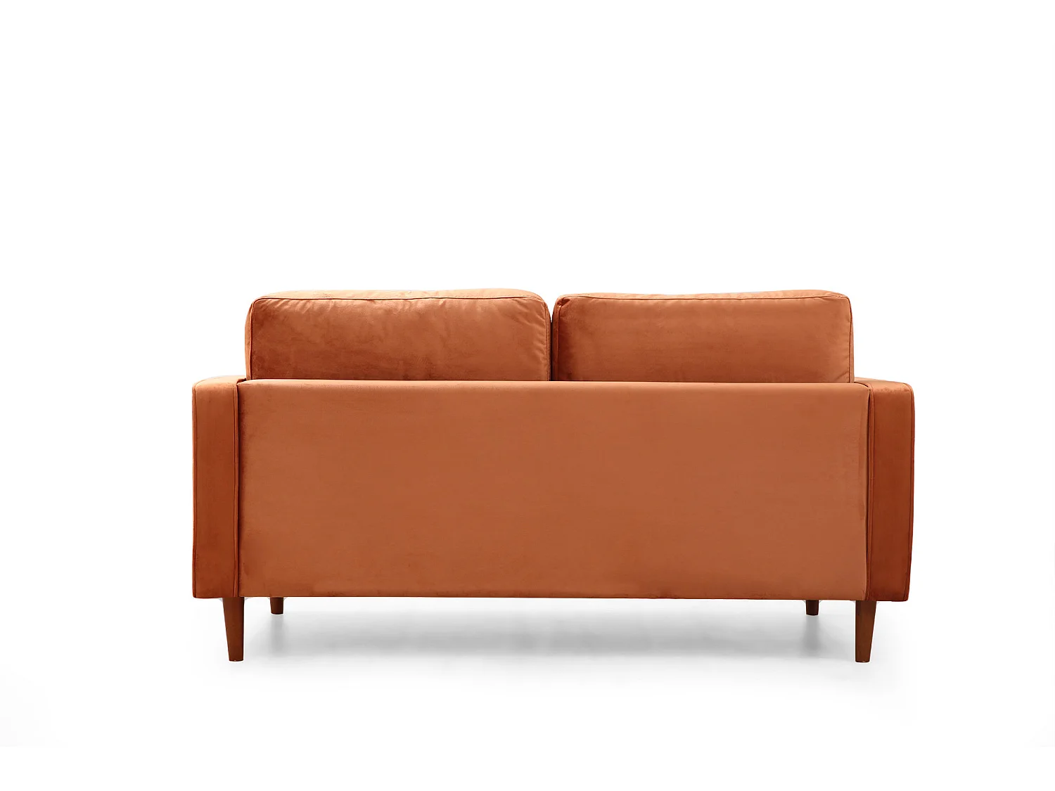 Canapé 2 places velours orange Romuza 175cm