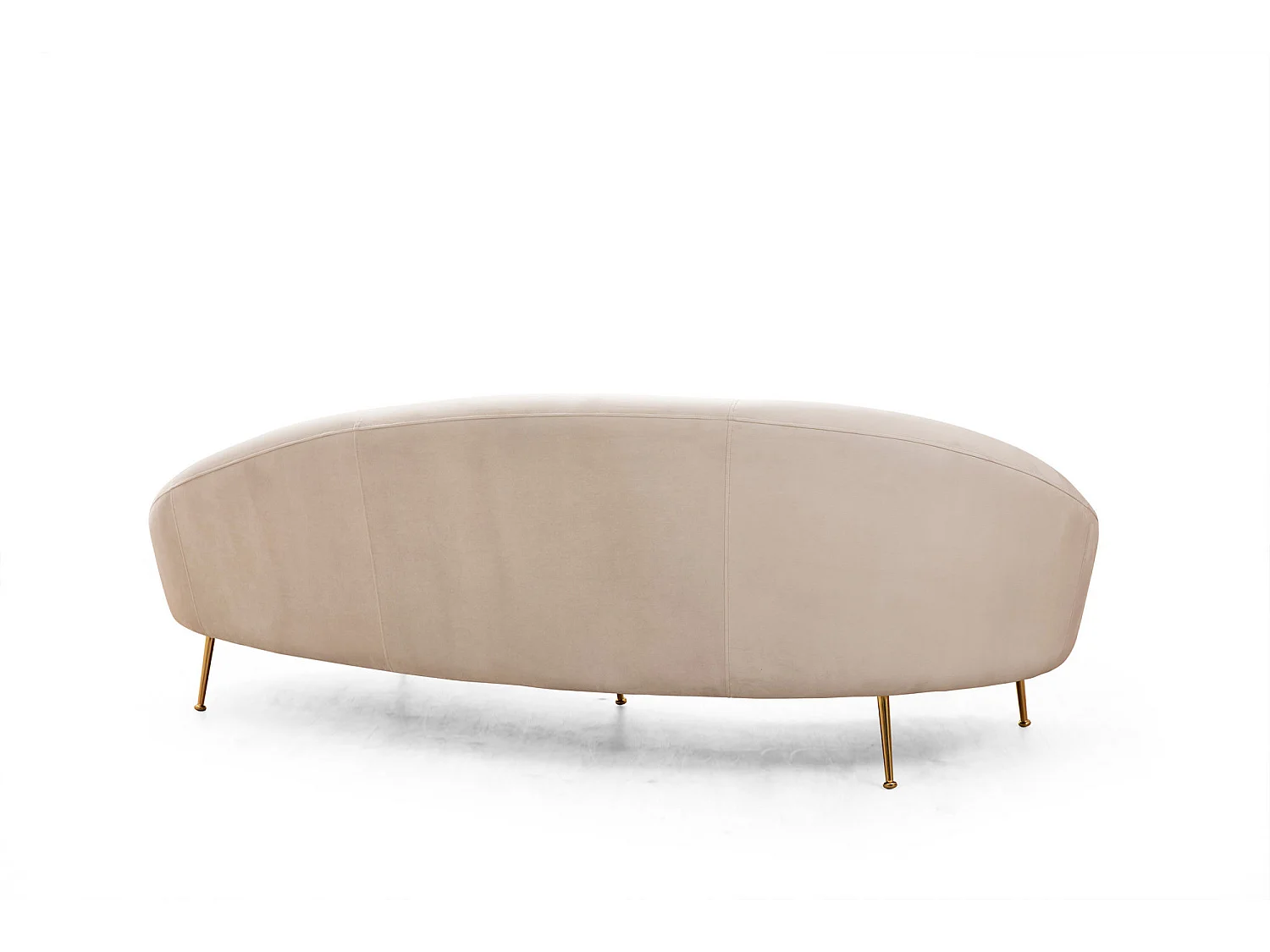 Canapé 3 places tissu beige arrondi coté gauche Tazany 255cm