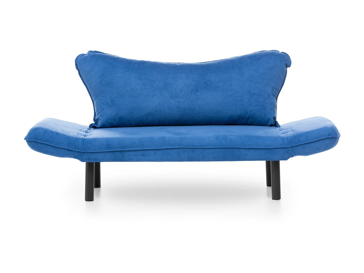 Canapé convertible 2 places tissu bleu Kalos 140cm