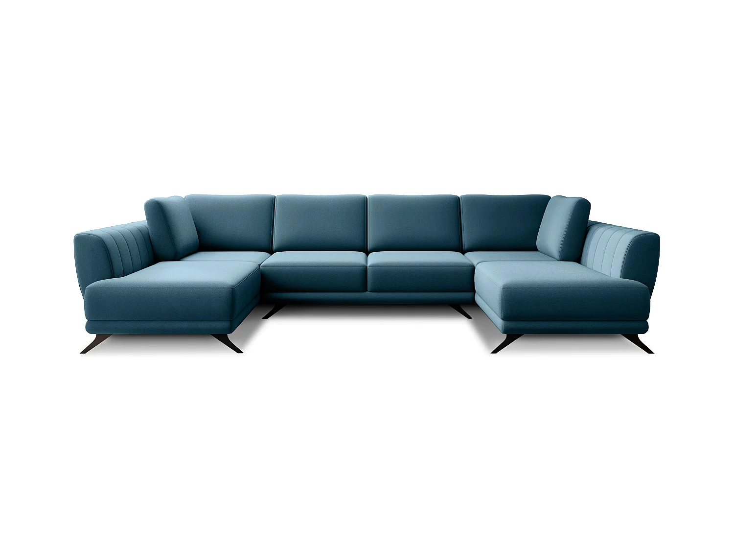Canapé panoramique LARGOS – Tissu-Bleu canard