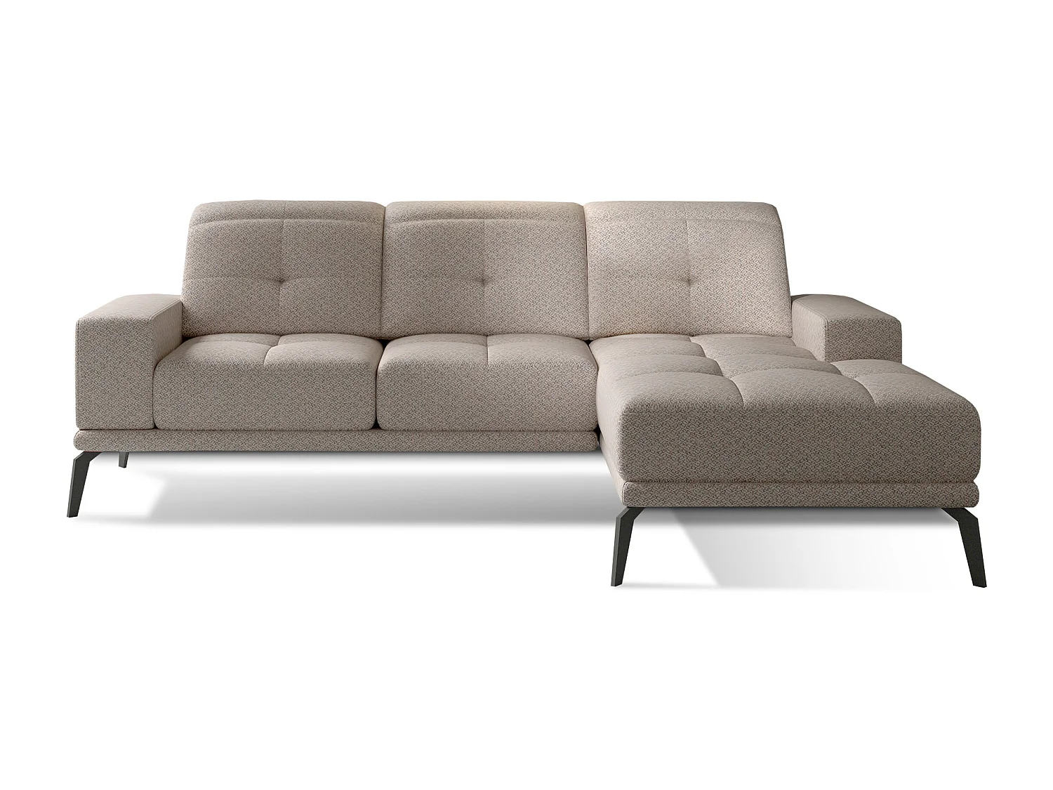 Torpille beige stoffen 5-zits hoekbank rechts 265 cm