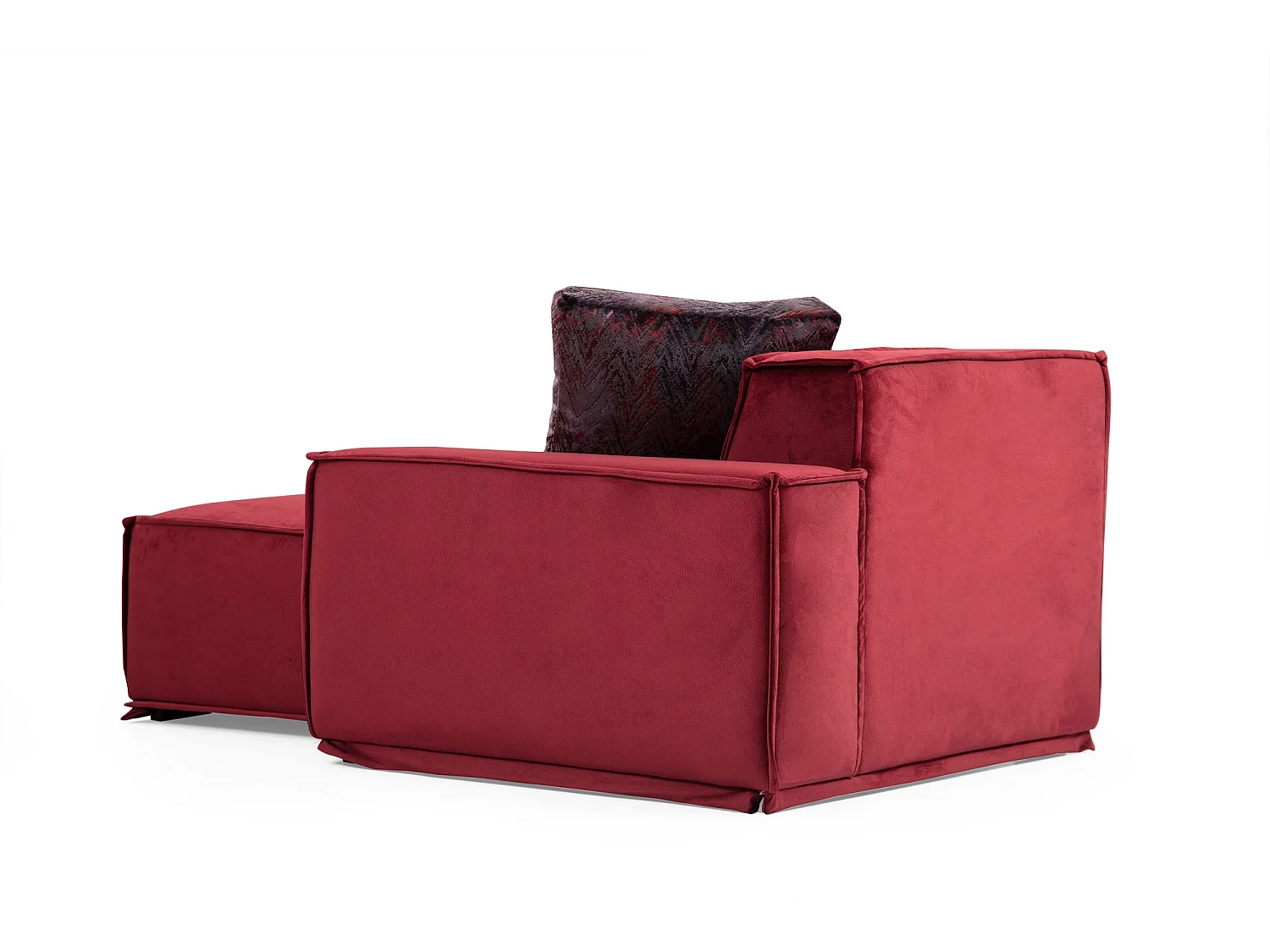 Canapé d'angle modulable velours bordeaux Kego L 300 x P 170cm-angle gauche