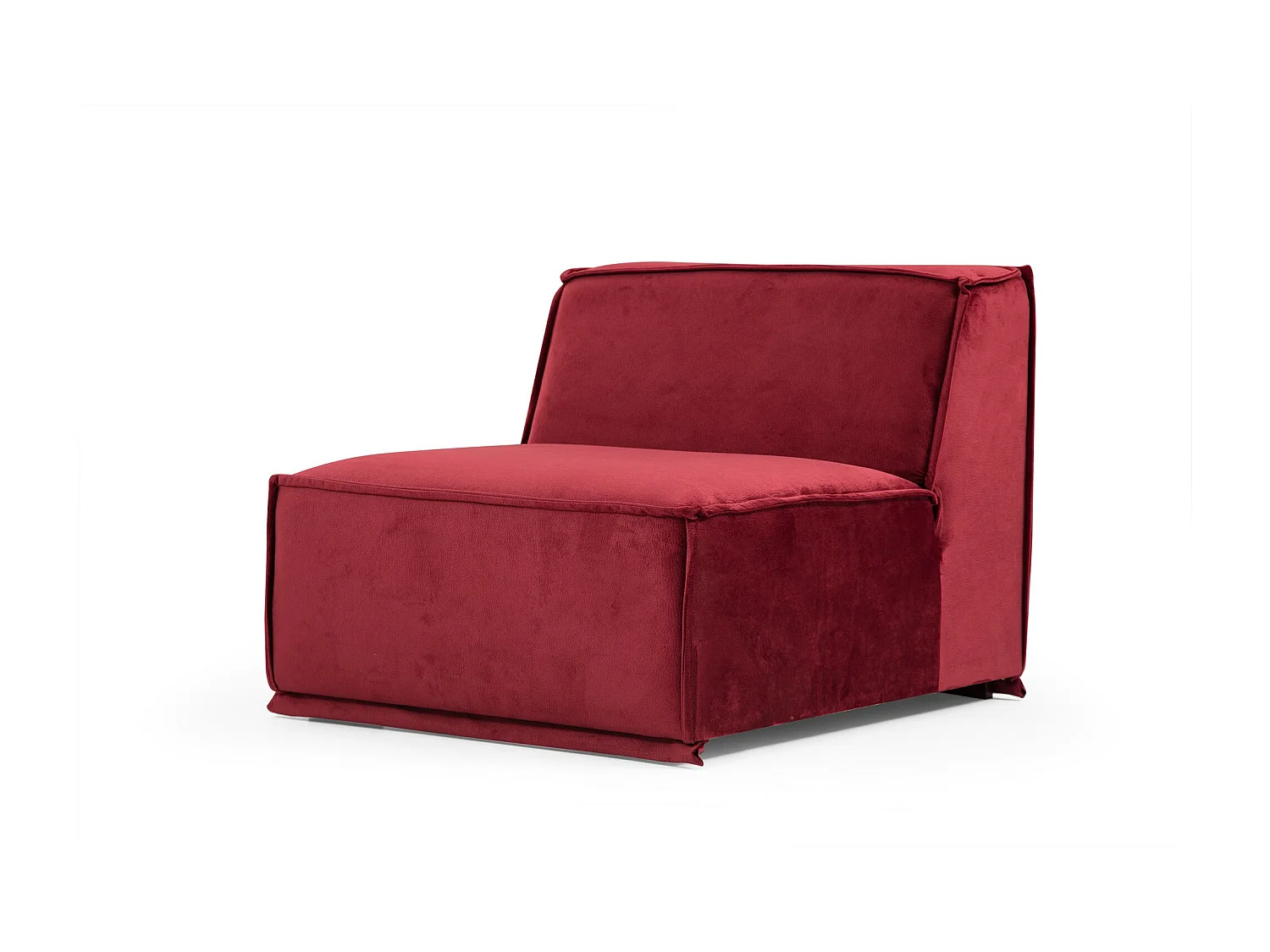 Canapé d'angle modulable velours bordeaux Kego L 300 x P 170cm-angle gauche