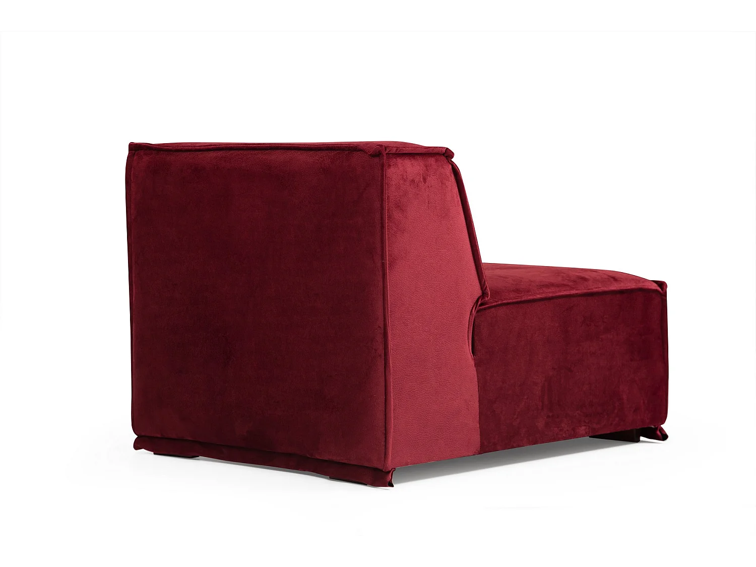 Canapé d'angle modulable velours bordeaux Kego L 300 x P 170cm-angle gauche