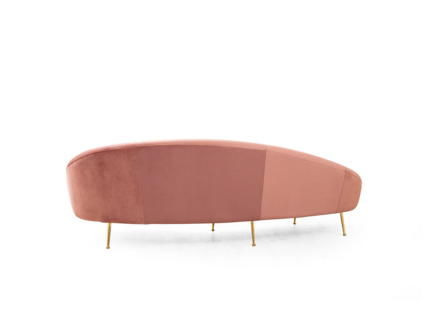Canapé 3 places tissu rose arrondi coté droit Tazany 255cm