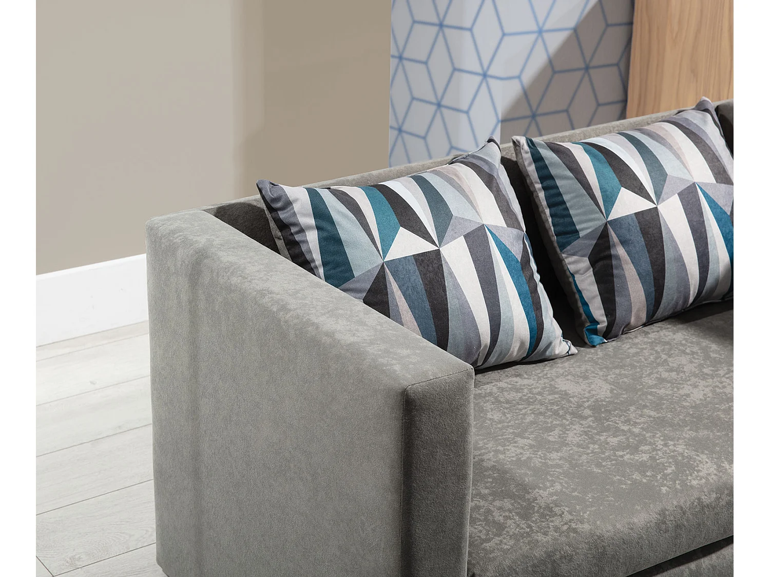 Petit canapé convertible tissu gris foncé Mouva 132cm