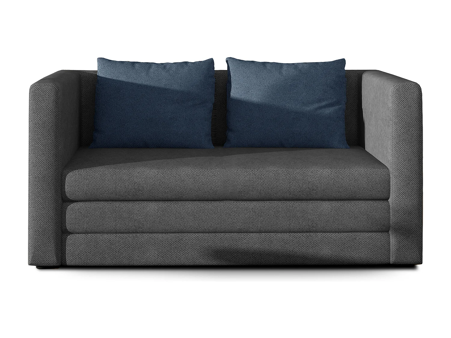 Petit canapé convertible tissu gris foncé Mouva 132cm