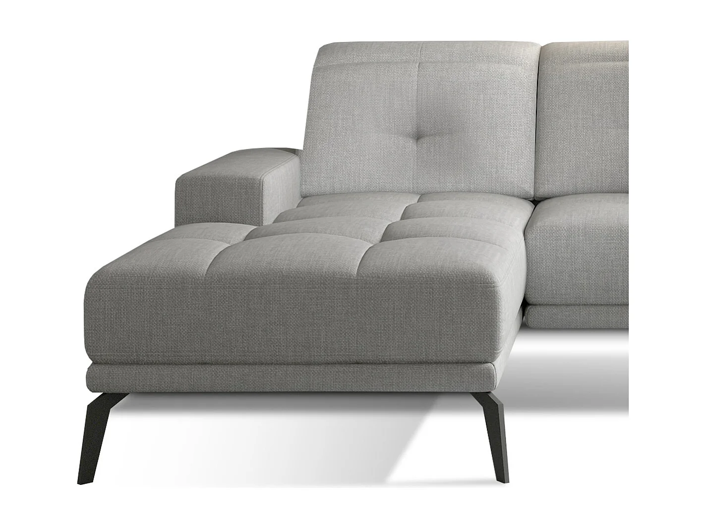 Canapé d'angle gauche 5 places tissu gris souris Torpille 265cm