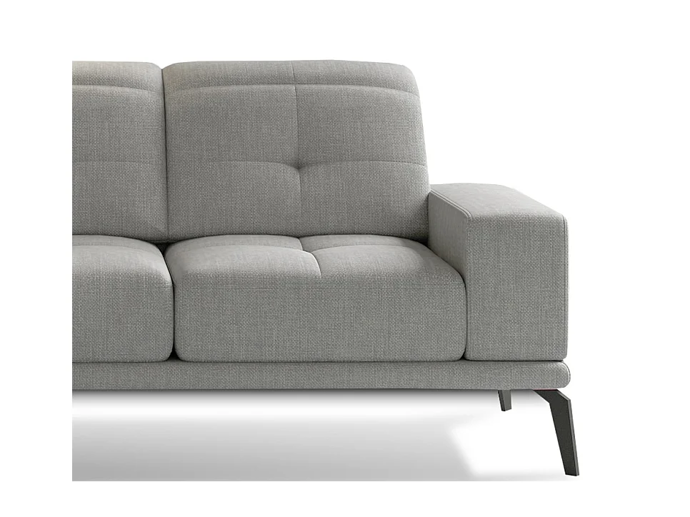 Canapé d'angle gauche 5 places tissu gris souris Torpille 265cm