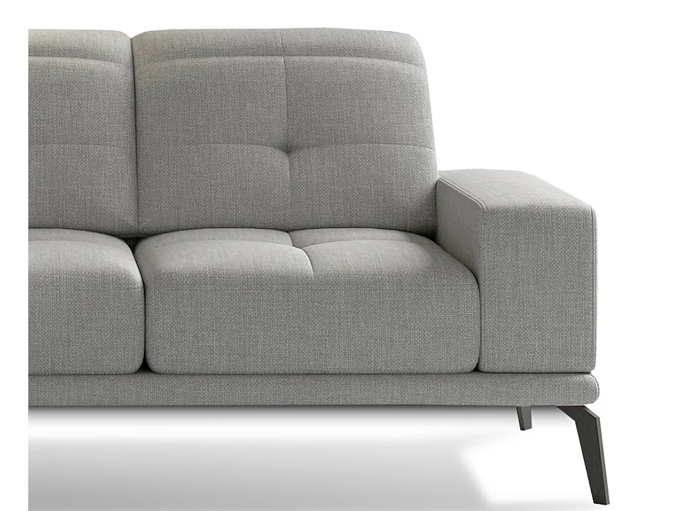 Canapé d'angle gauche 5 places tissu gris souris Torpille 265cm