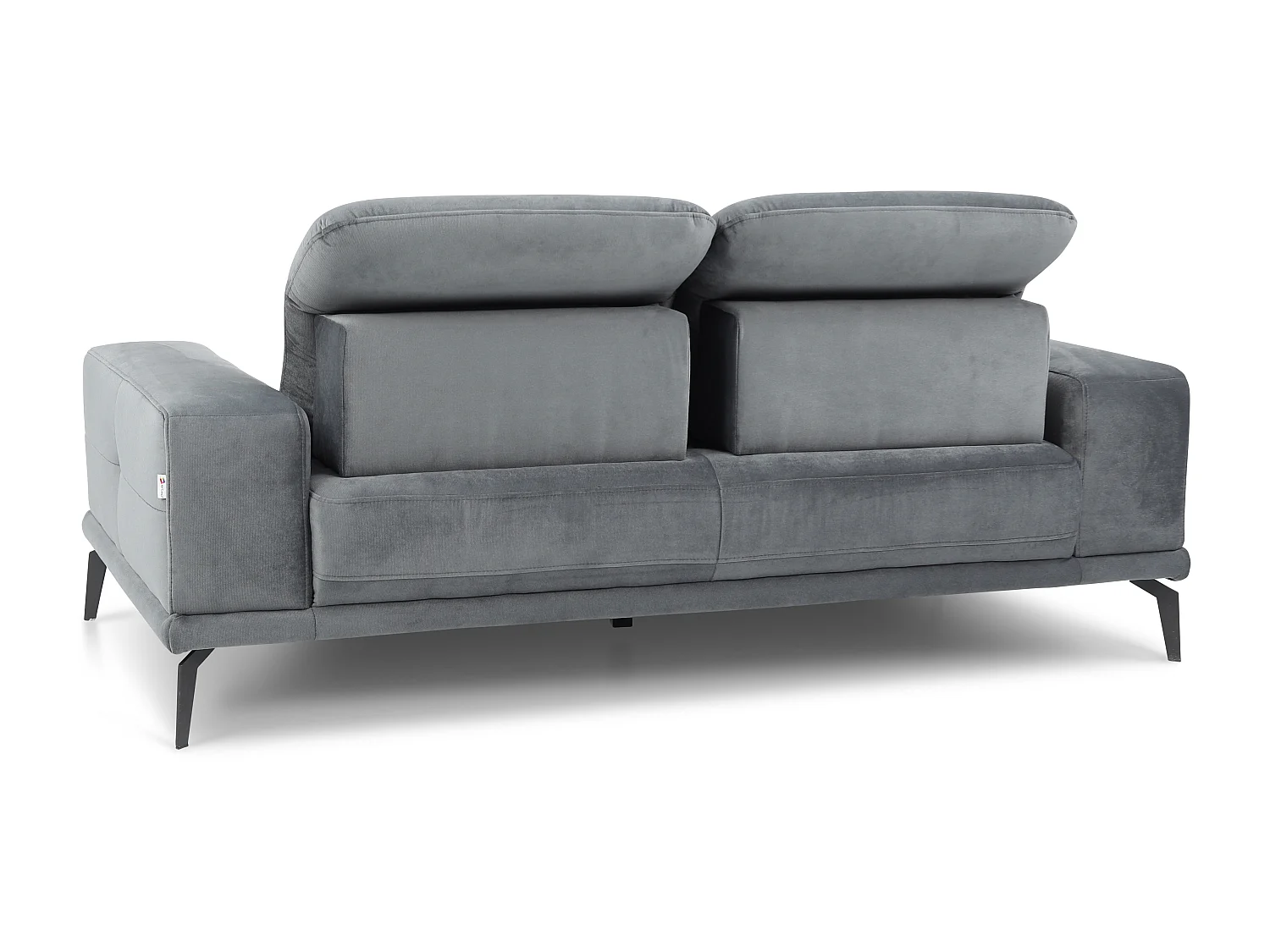 Canapé droit design 2-3 places tissu doux bleu foncé Torpille 195cm