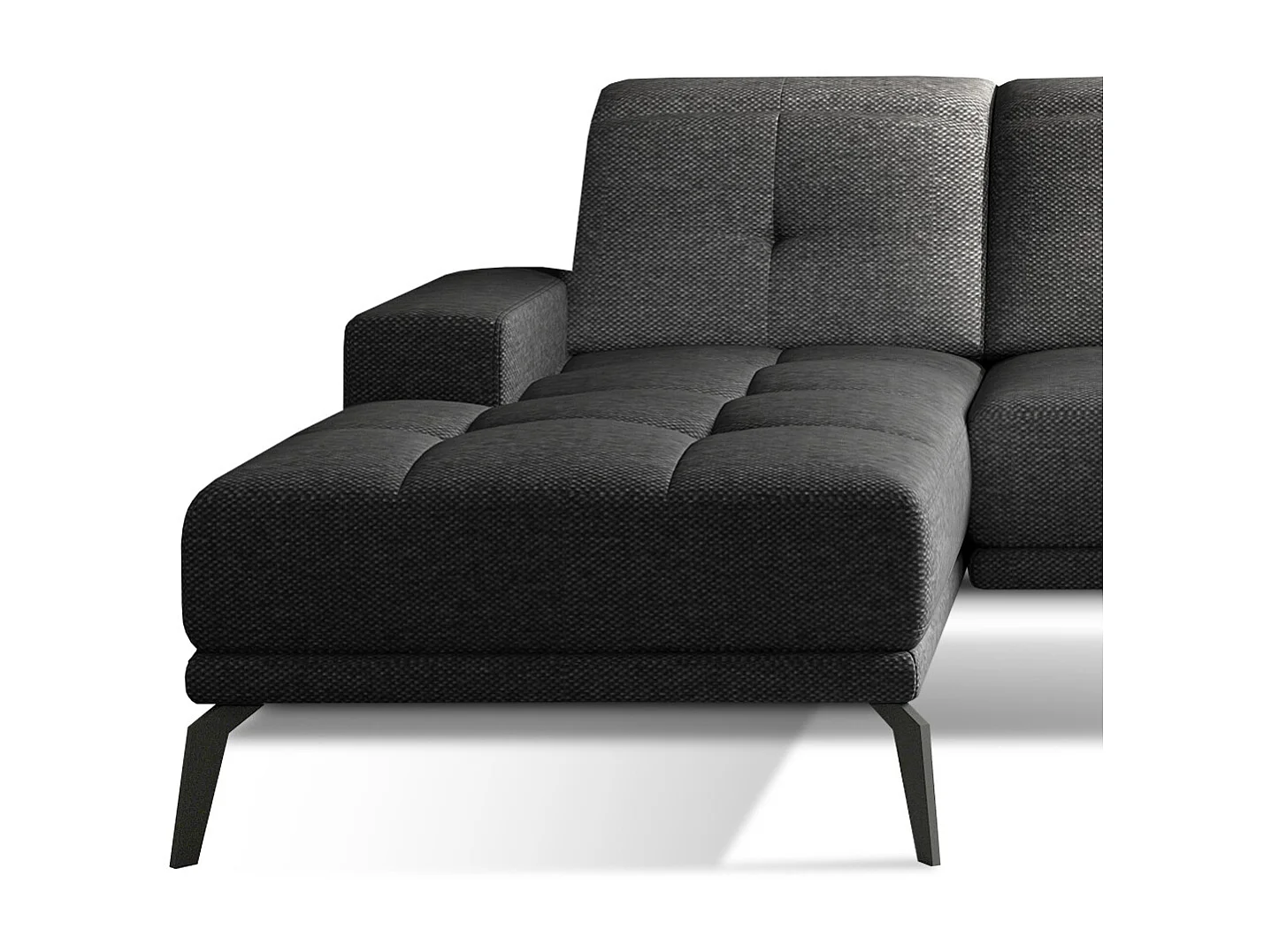 Canapé d'angle gauche 5 places tissu gris anthracite Torpille 265cm