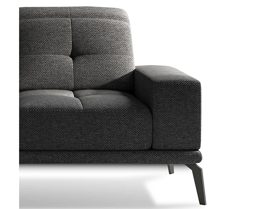 Canapé d'angle gauche 5 places tissu gris anthracite Torpille 265cm