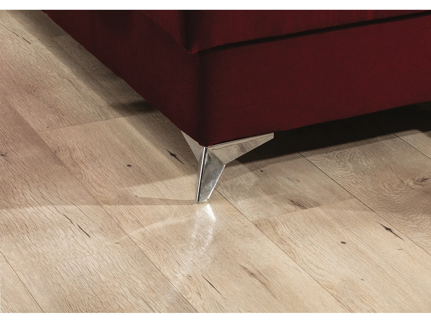 Canapé panoramique convertible velours vert foncé avec coffre de rangement Triano 342cm-Coffre de rangement à gauche