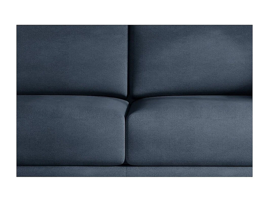 Sofá convertible recto de tela DAVINA con compartimento de almacenamiento - Patas de metal negro-Color Azul turquesa