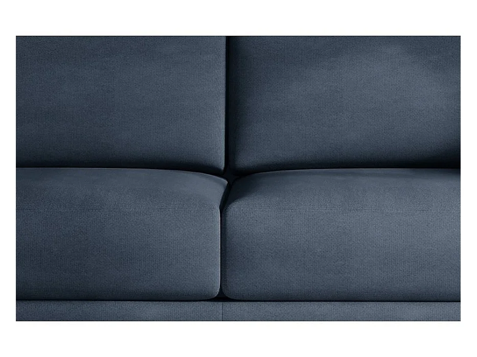 Sofá convertible recto de tela DAVINA con compartimento de almacenamiento - Patas de metal negro-Azul turquesa