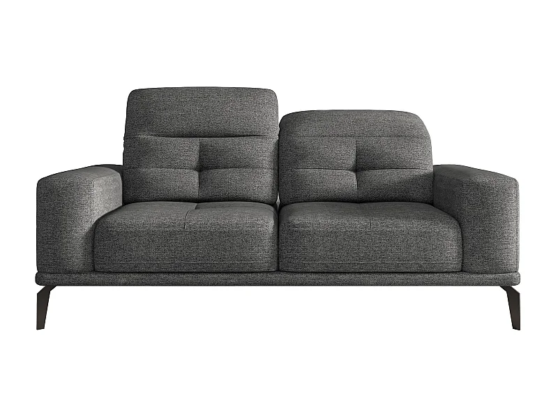 Canapé droit design 2-3 places tissu doux gris foncé Torpille 195cm