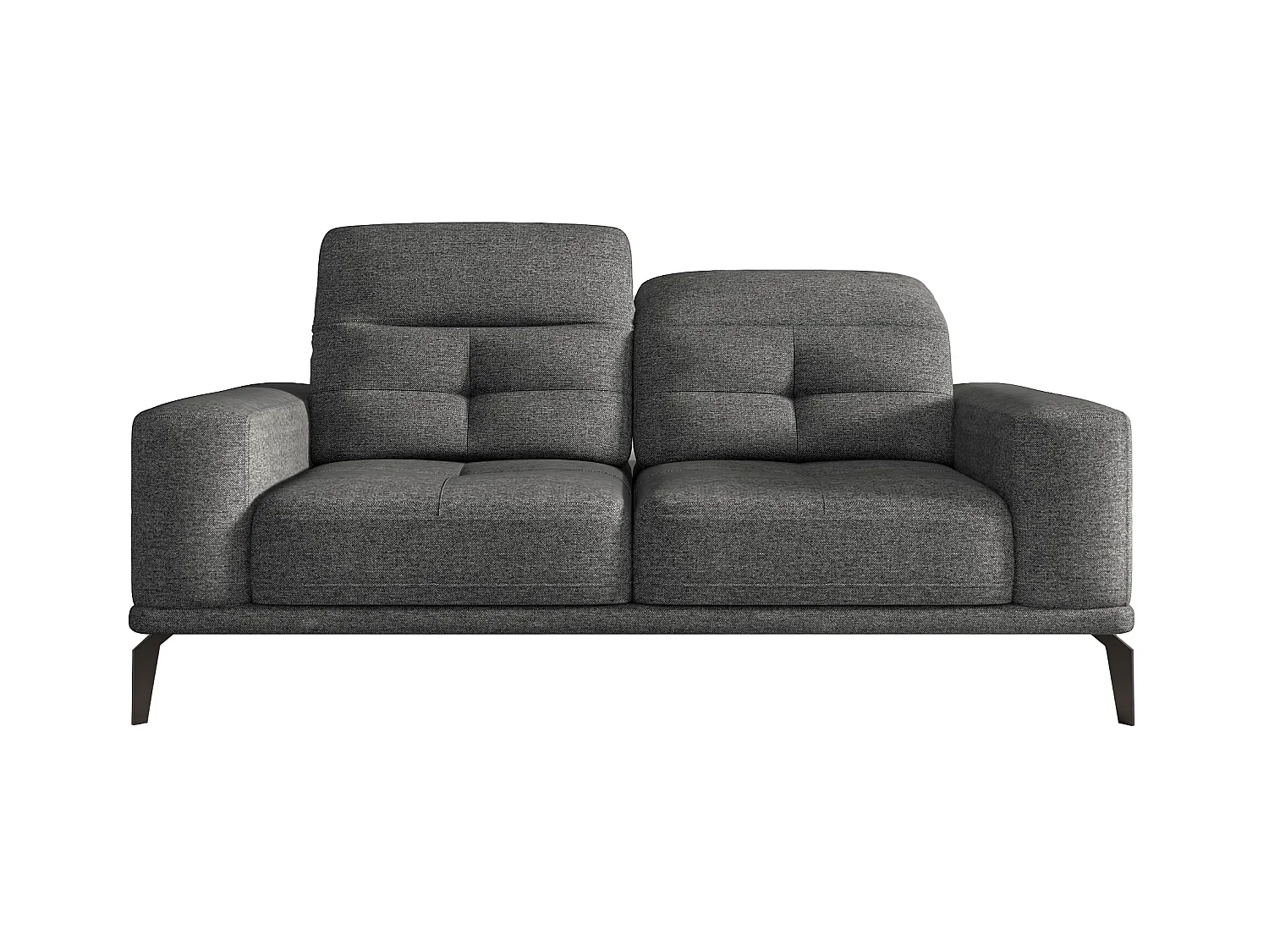 Canapé droit design 2-3 places tissu doux gris foncé Torpille 195cm