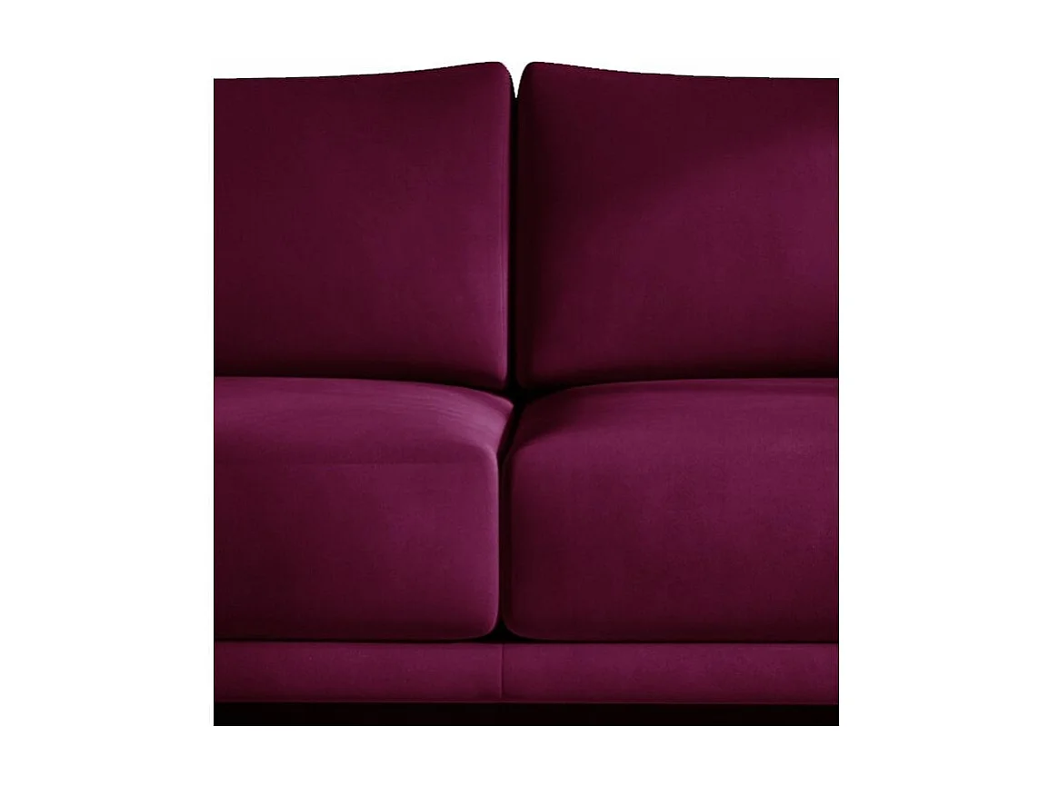 Canapé convertible design 4 places velours bordeaux et pieds métal noir Arkia 260cm