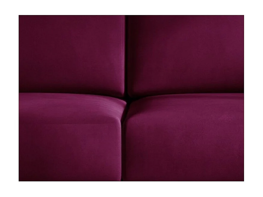 Sofá convertible recto DAVINA de terciopelo con compartimento de almacenamiento - Patas de metal negro-Color Ciruela