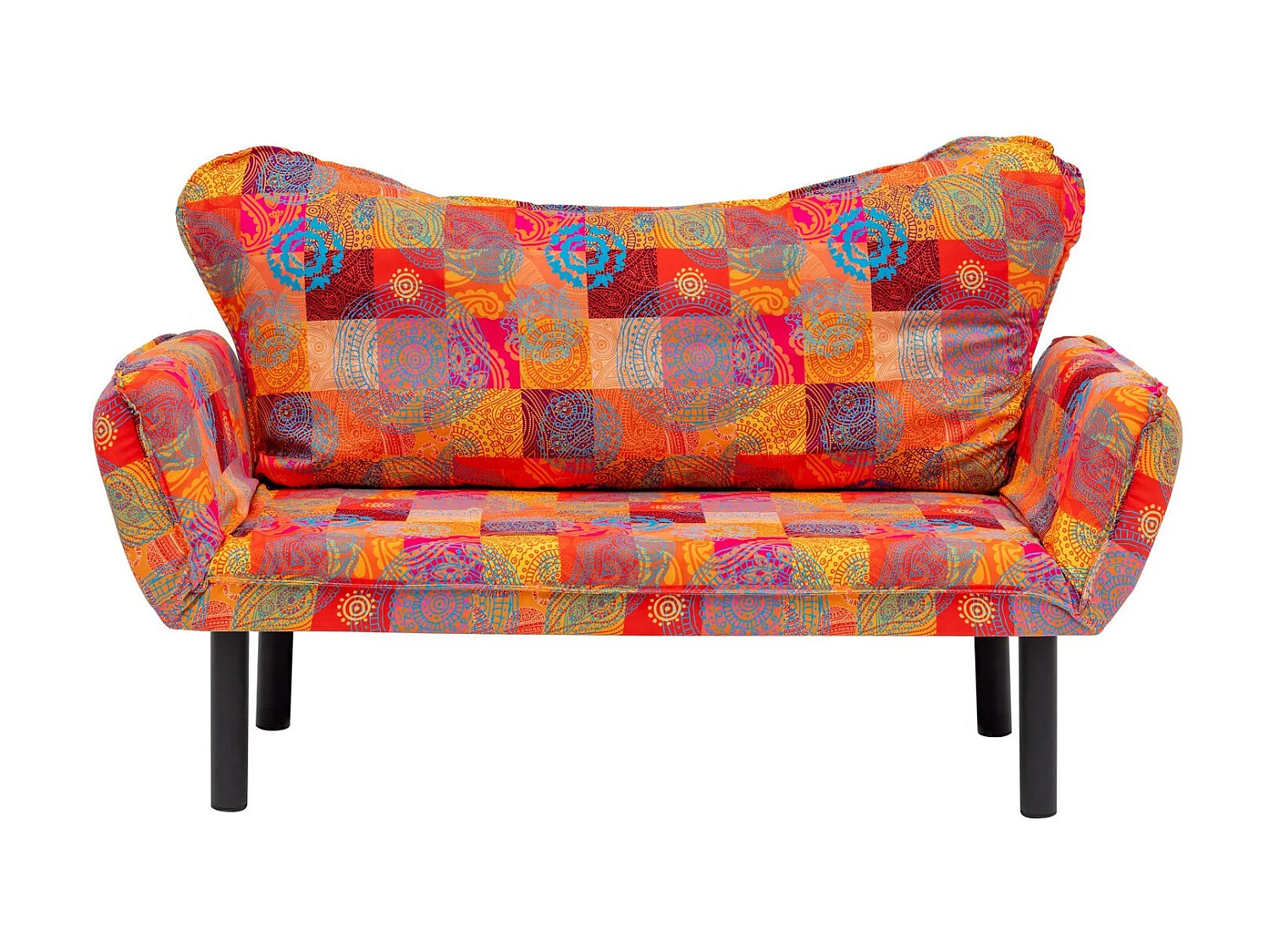 Canapé convertible 2 places tissu patchwork Kalos 140cm