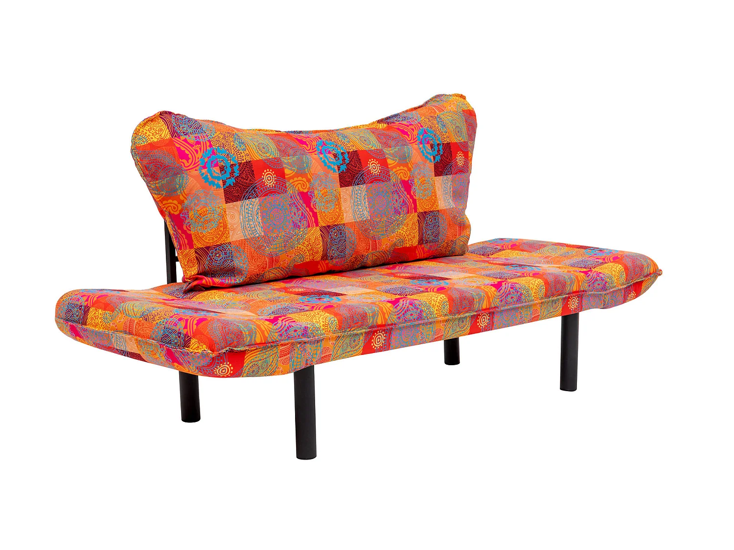 Canapé convertible 2 places tissu patchwork Kalos 140cm