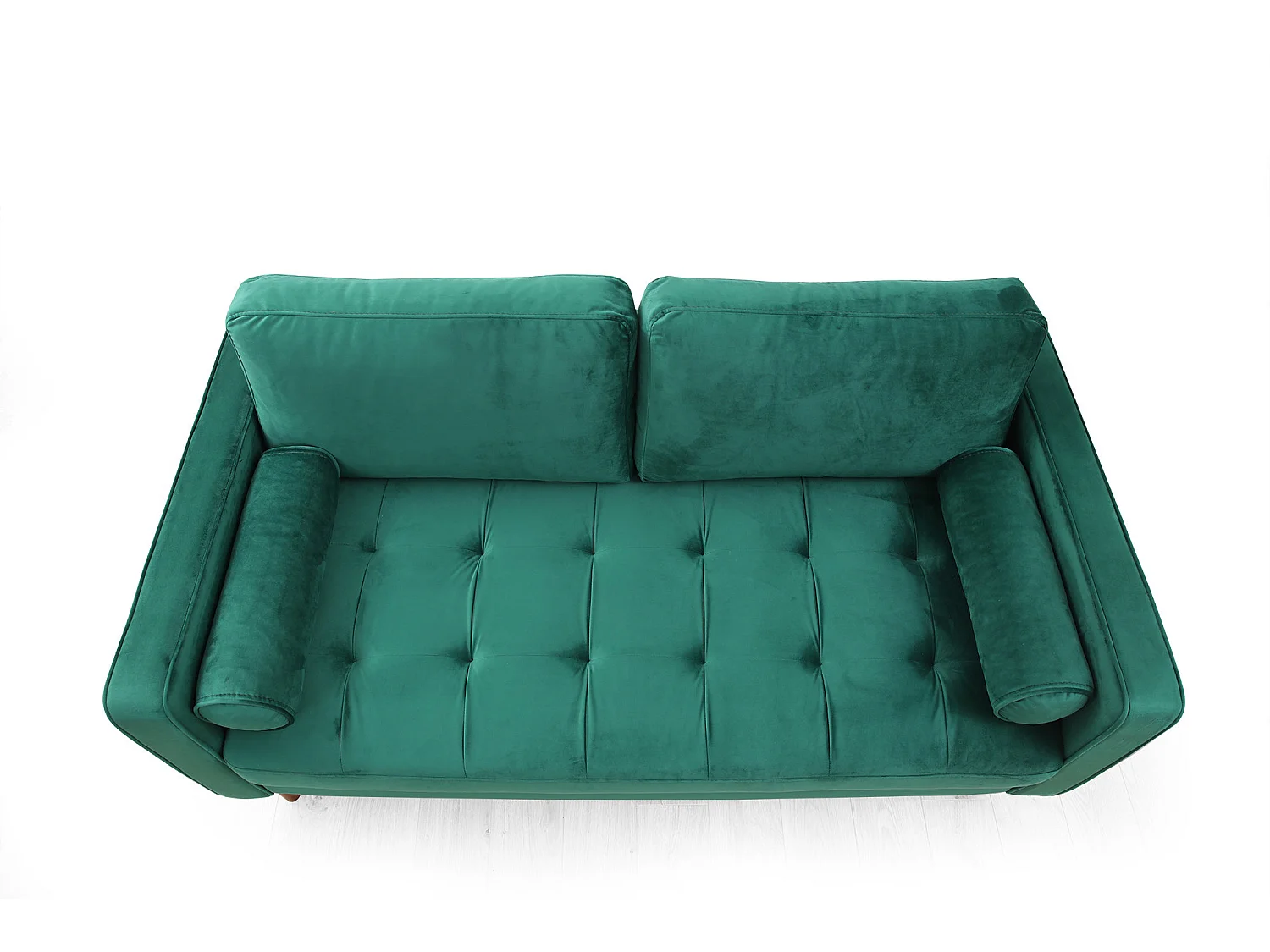 Canapé 2 places velours vert Romuza 175cm