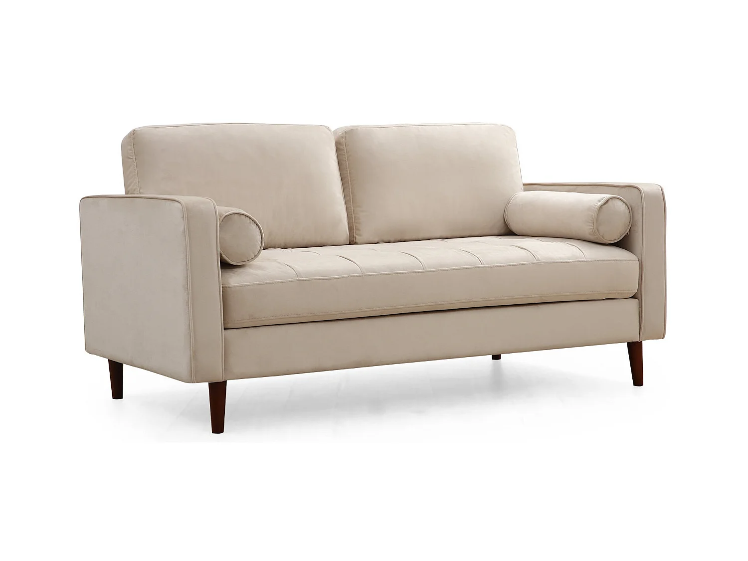 Canapé 2 places velours beige Romuza 175cm