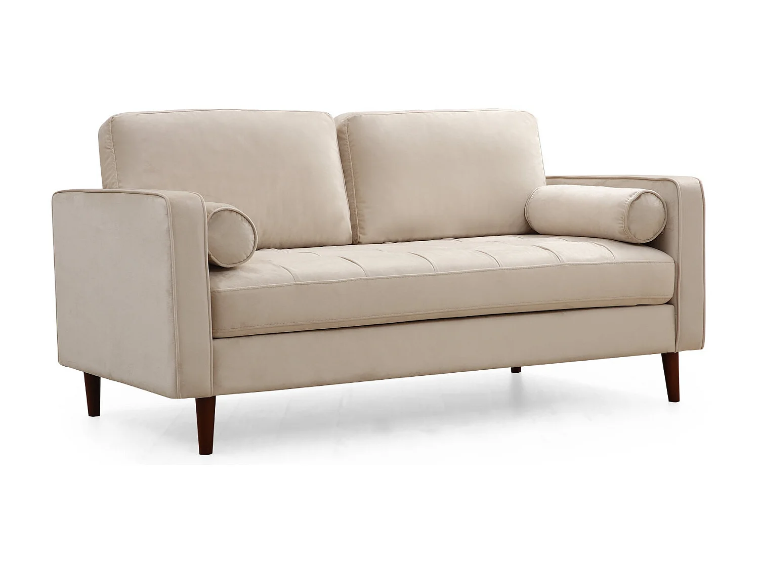 Canapé 2 places velours beige Romuza 175cm