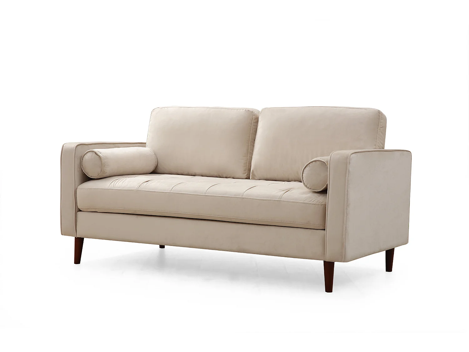 Canapé 2 places velours beige Romuza 175cm