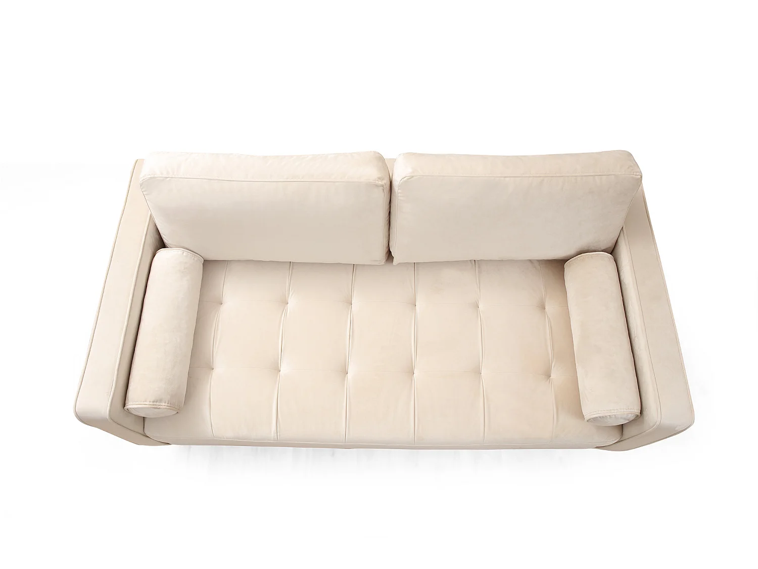 Canapé 2 places velours beige Romuza 175cm