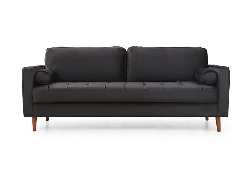 Romuza 3-zits zwart fluwelen bank 215 cm