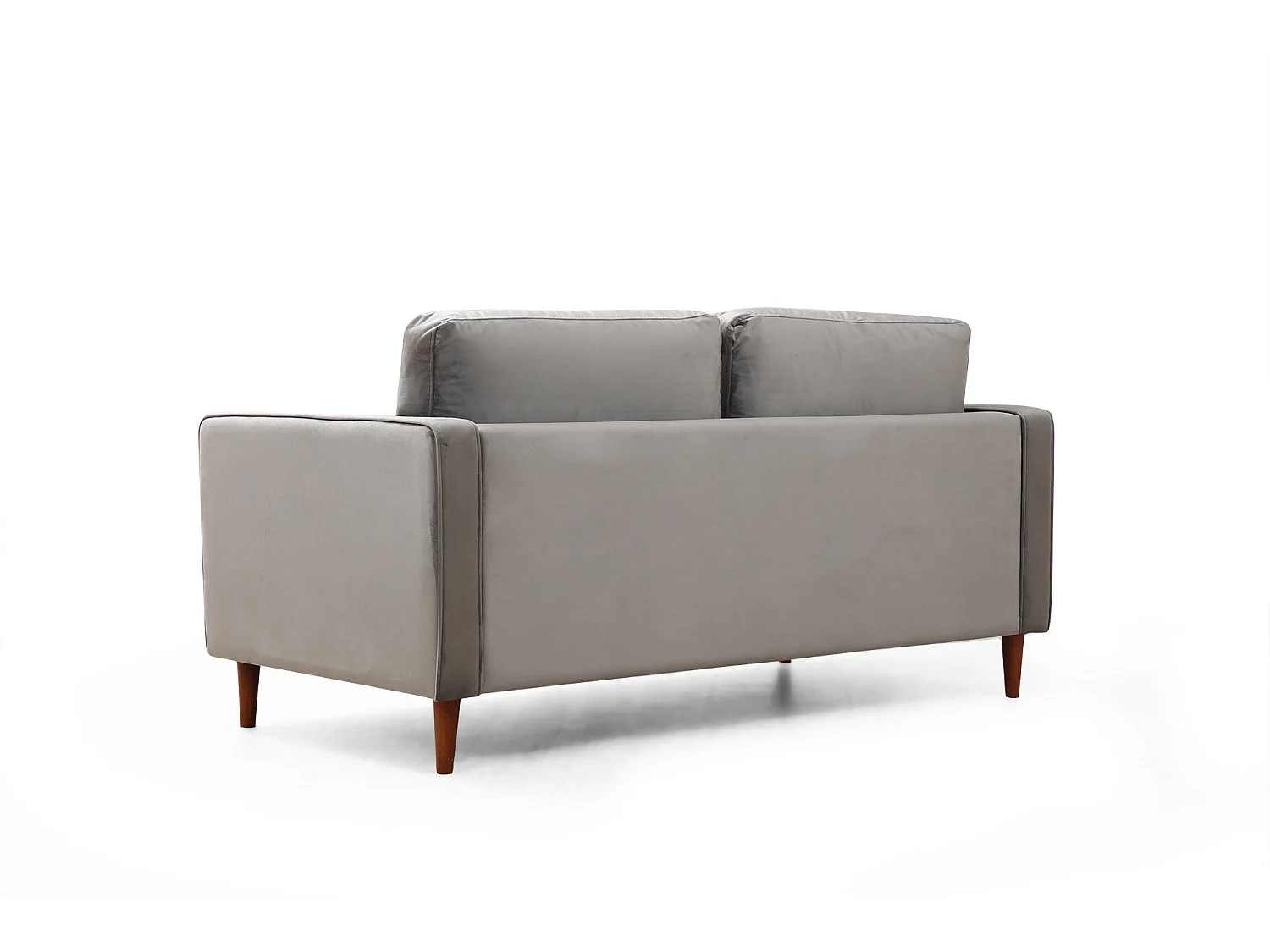 Canapé 2 places velours gris clair Romuza 175cm