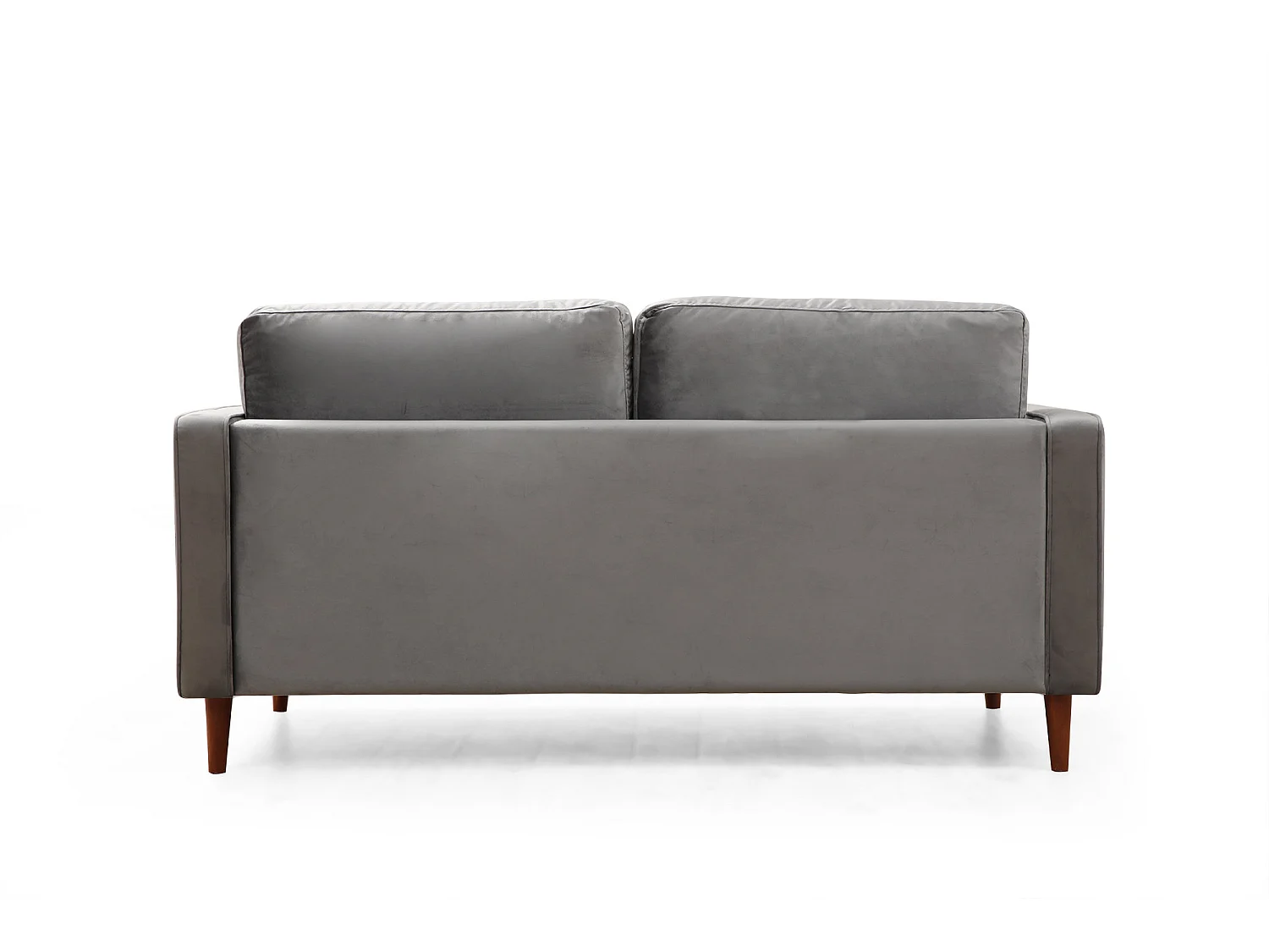 Canapé 2 places velours gris clair Romuza 175cm