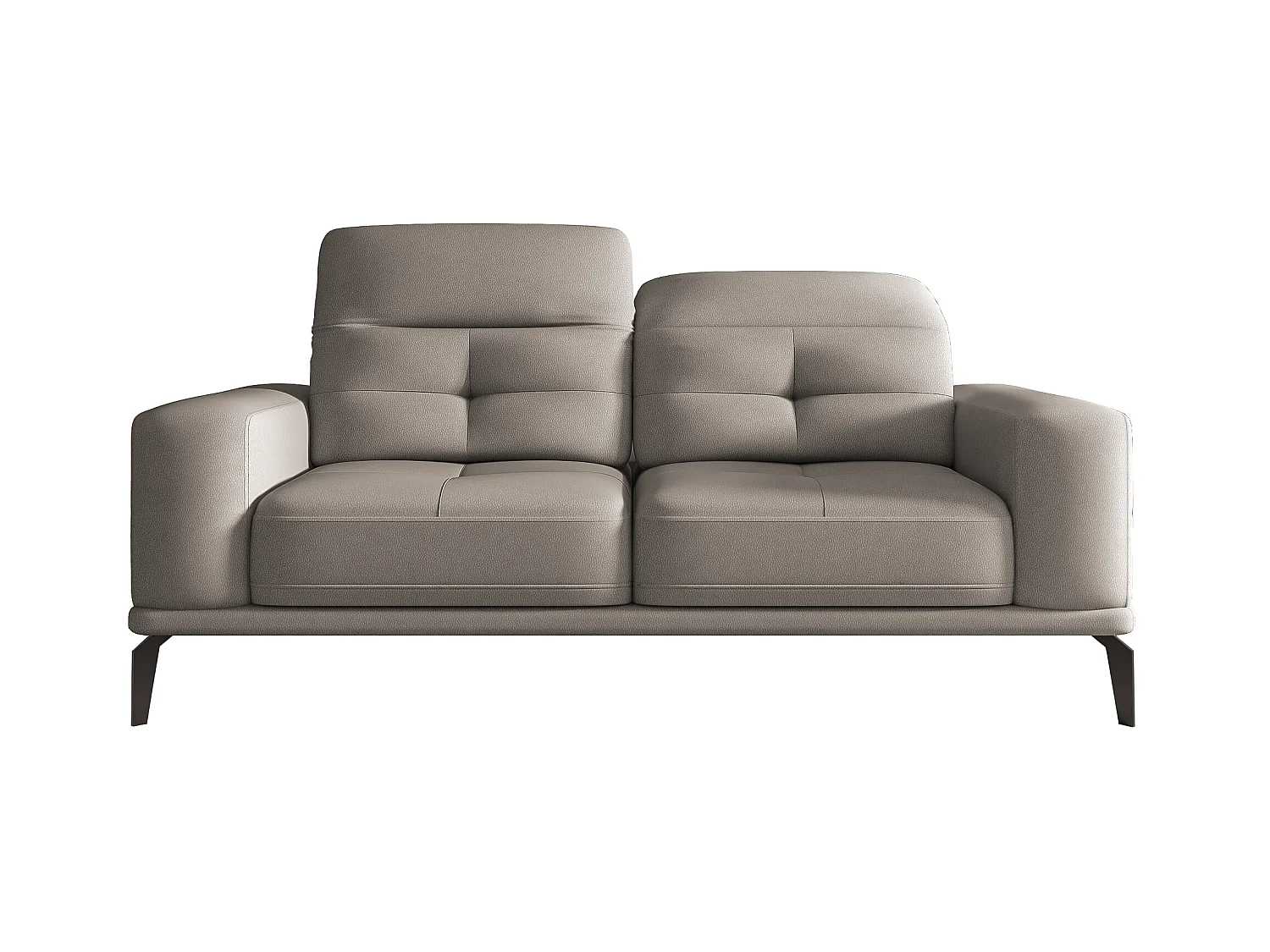 Canapé droit design 2-3 places tissu marron clair Torpille 195cm