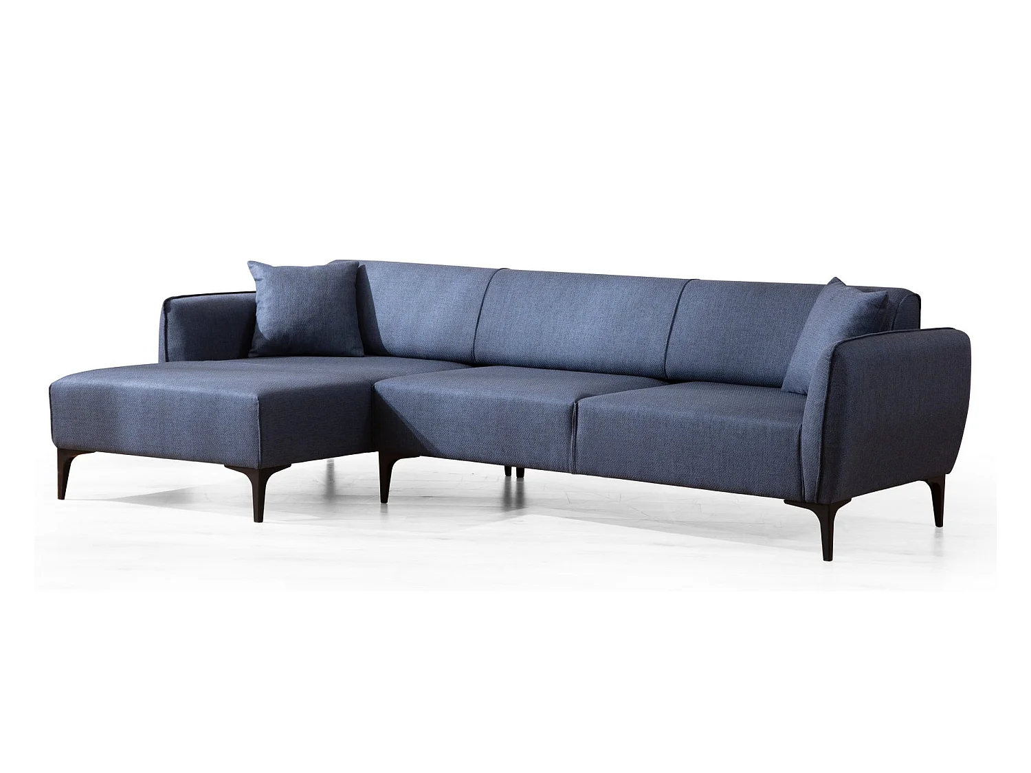 Canapé d'angle gauche tissu bleu Bellano 270cm